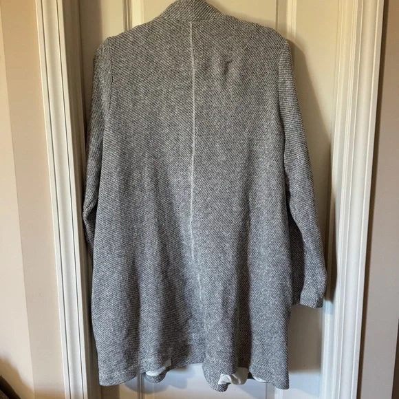 Eileen Fisher Open Front Waterfall Cardigan Organic Cotton - Picture 2 of 6